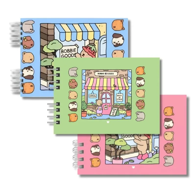 Conjunto 3 Livros Para Colorir Espiral Duplo Personagens Fofos