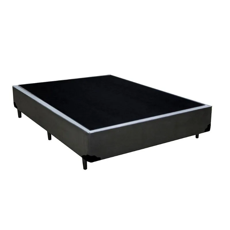 Cama Box Casal Sintético Extremo Reforçado King Design Cinza 138x188x40