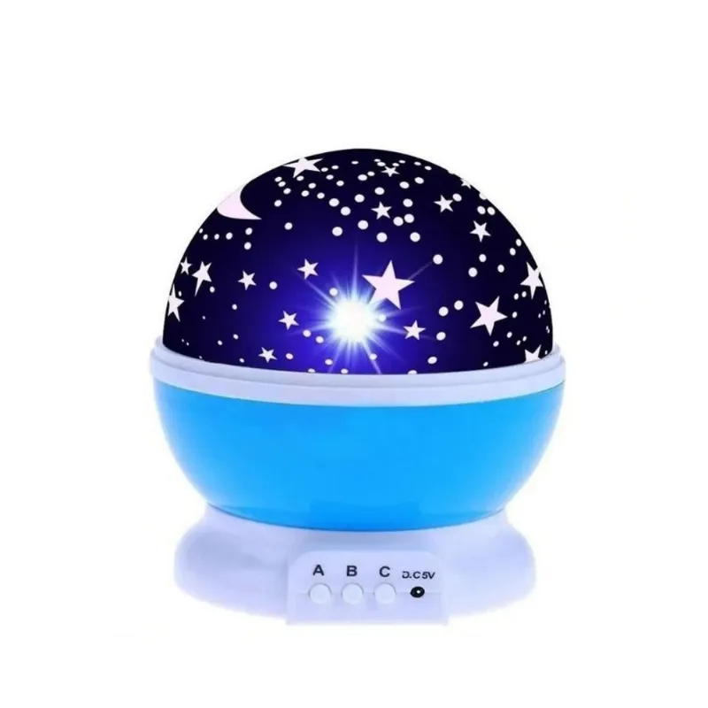 Luminária Projetor Estrela 360º Infantil Azul 10.8x9.5x9.5cm