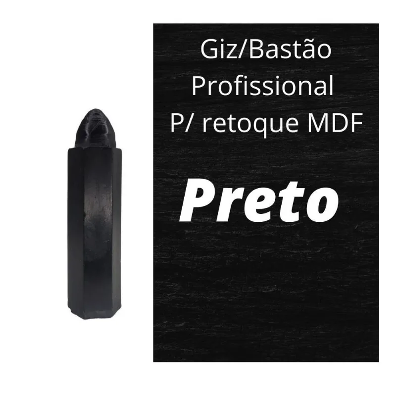 Giz Corretivo Mdf Madeira Preto Marcenaria Profissional 5cm