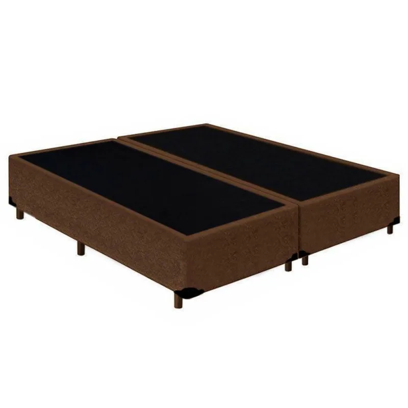 Cama Box Casal Bipartido Suede Mega Cama Marrom 138x188x42cm - OUTRAS - Colchões