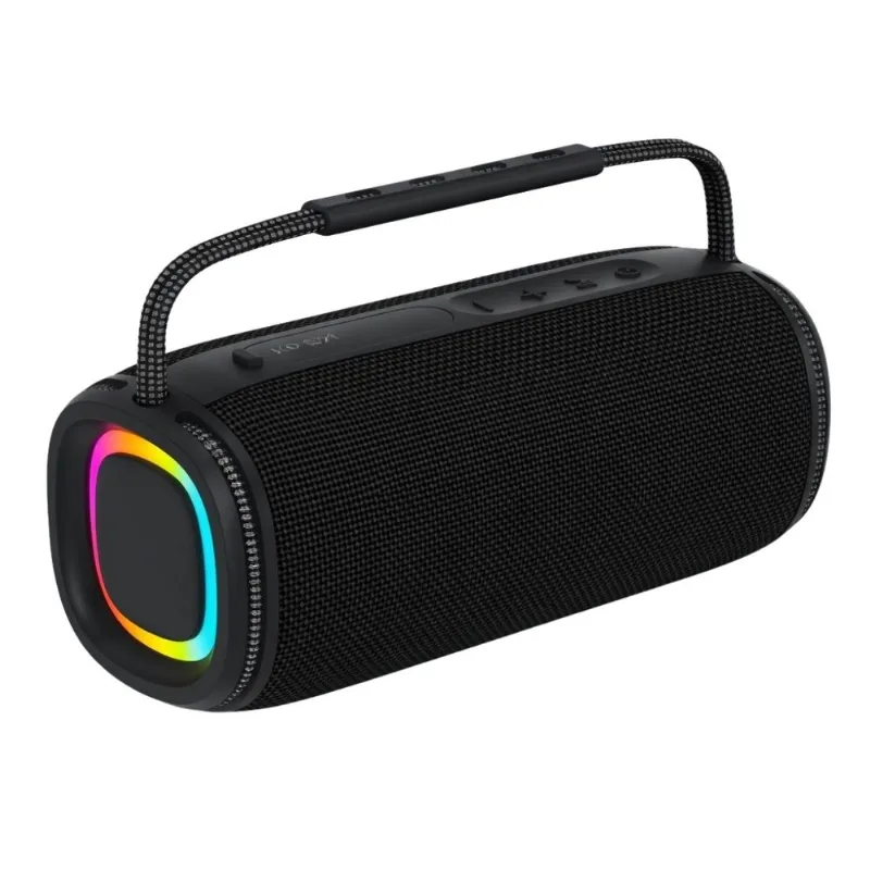 Alto Falante Portátil Bluetooth com Anel de Luz RGB Colorido