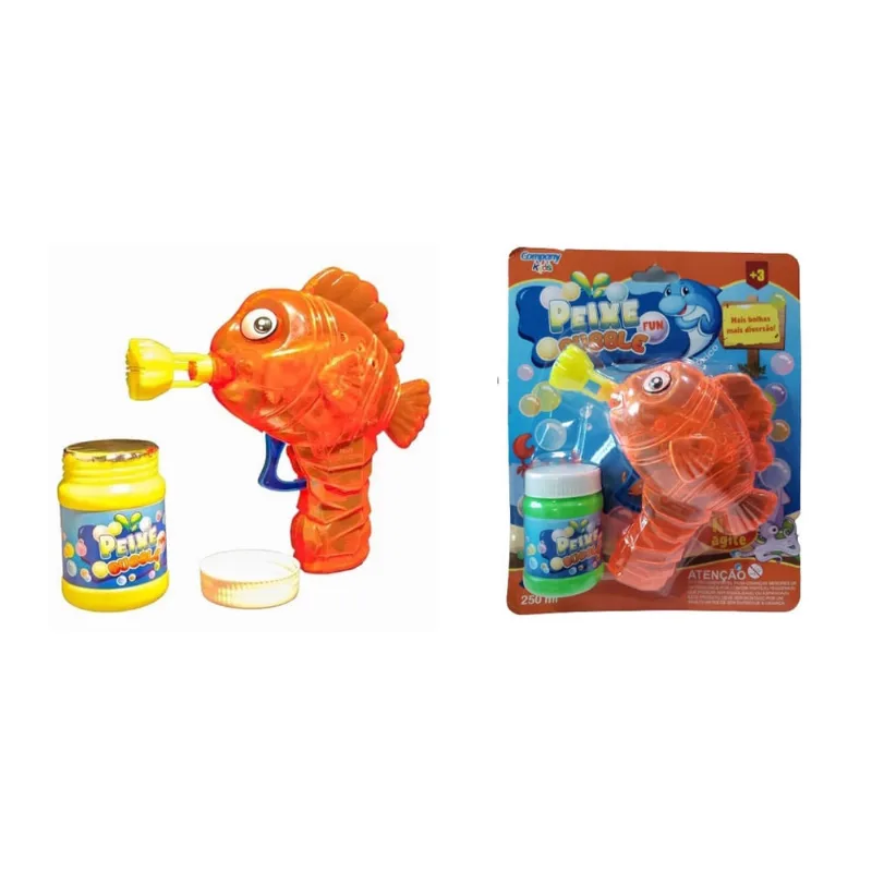 Lança Bolhas De Sabão Peixe Laranja Com Luz Company Kids