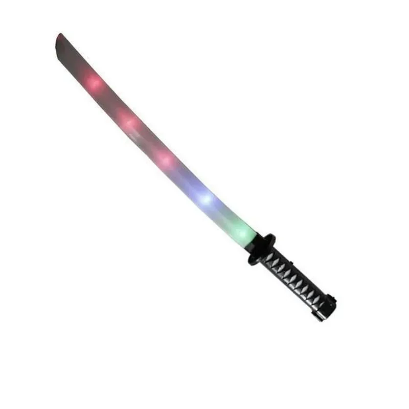Kit 2 Espadas Ninja Samurai Som E Luz Sensor De Movimento