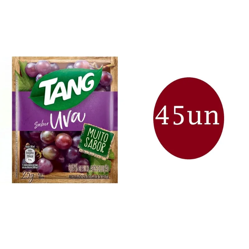 Refresco em Po Tang sabor Uva - 45 unidades de 25gr