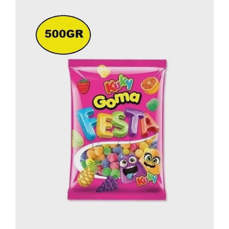 Bala De Goma Festa Kuky Sortido 500g Jujuba