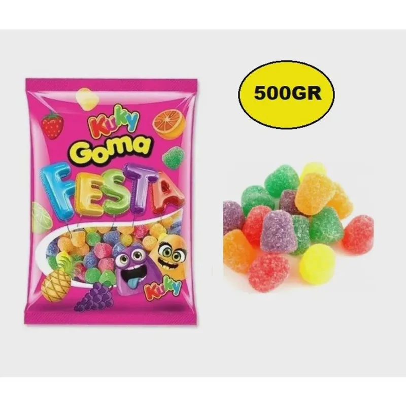 Bala De Goma Jujuba Festa Kuky Sortido 500g