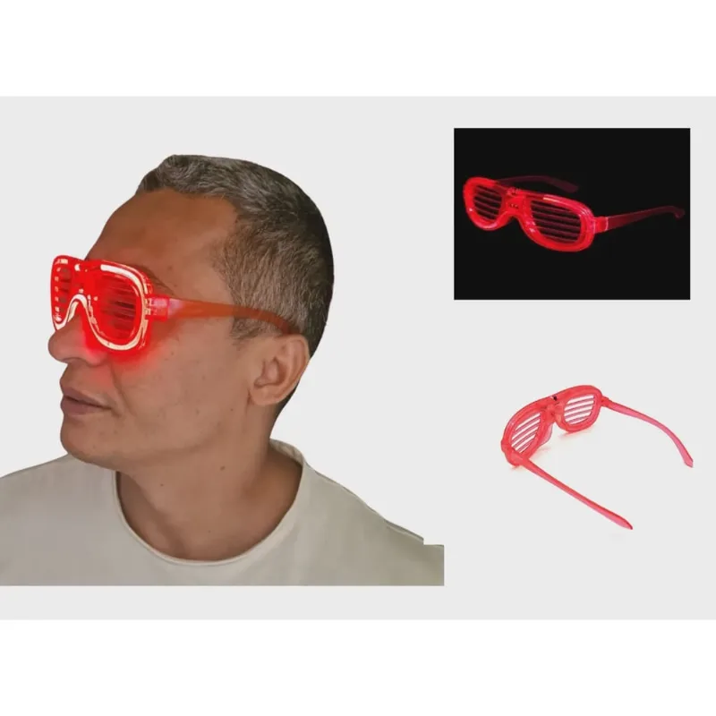 Óculos Led Neon Vermelho Festa Fantasia Cosplay