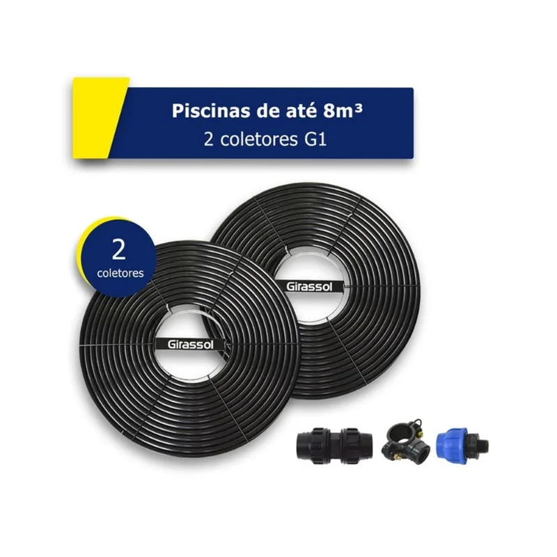 Aquecedor Solar Piscinas Até 8.000l - 2 Placas G1 Girassol