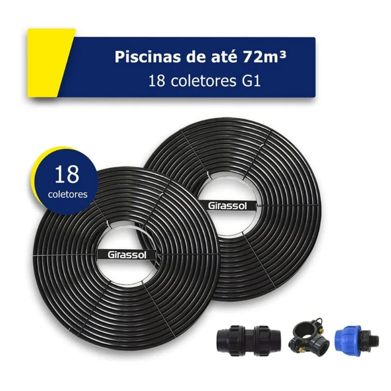 Aquecedor Solar Piscinas Até 72.000l-18 Placas G1 - Girassol
