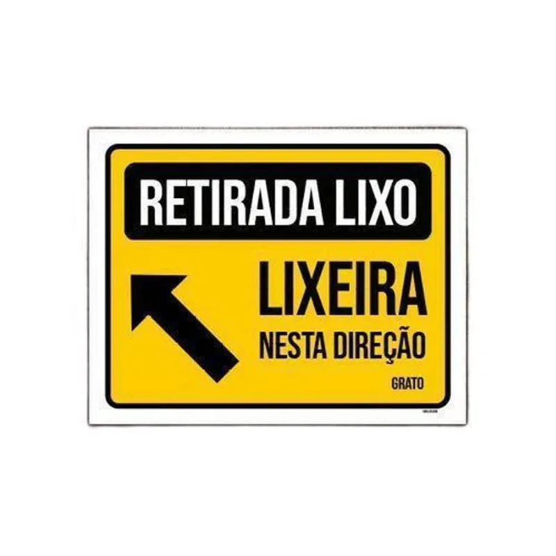 Kit 3 Placas Sinalização Retirada Lixo Lixeira Nesta Direção