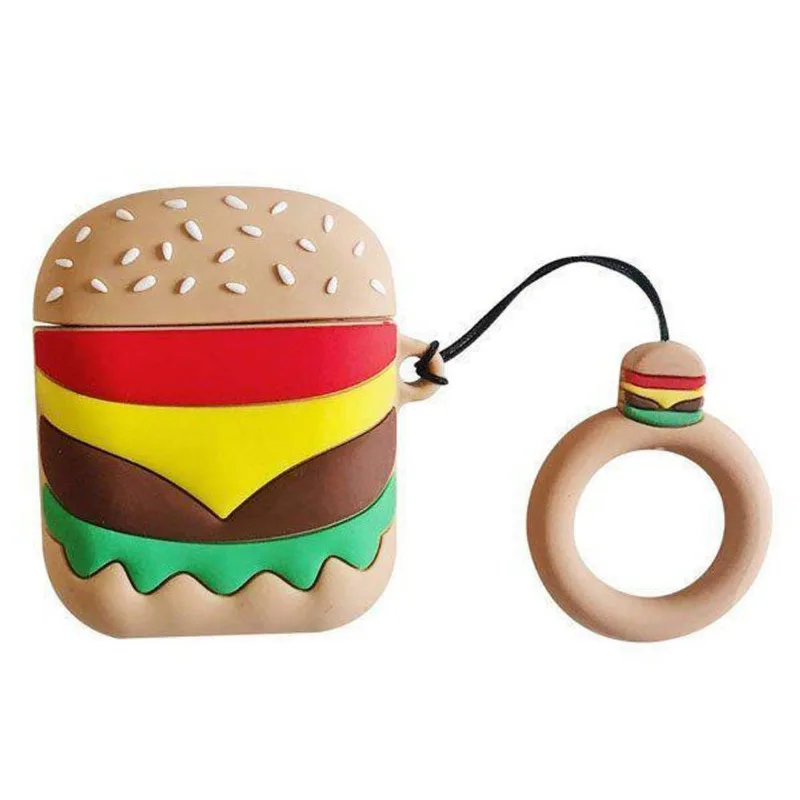 Capa Case Para Airpod 1/2 Hamburguer Silicone