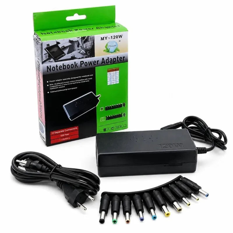 Carregador para Notebook Universal Saída 120W Bivolt 110V 220V com 8 Plugs MDM - MDM - Câmeras E Drones