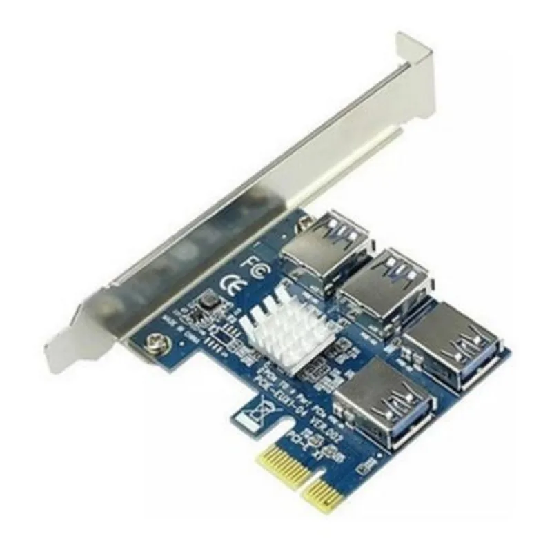 Placa Pci-e Multiplicadora Para Cabo Riser 1x4 Mineração