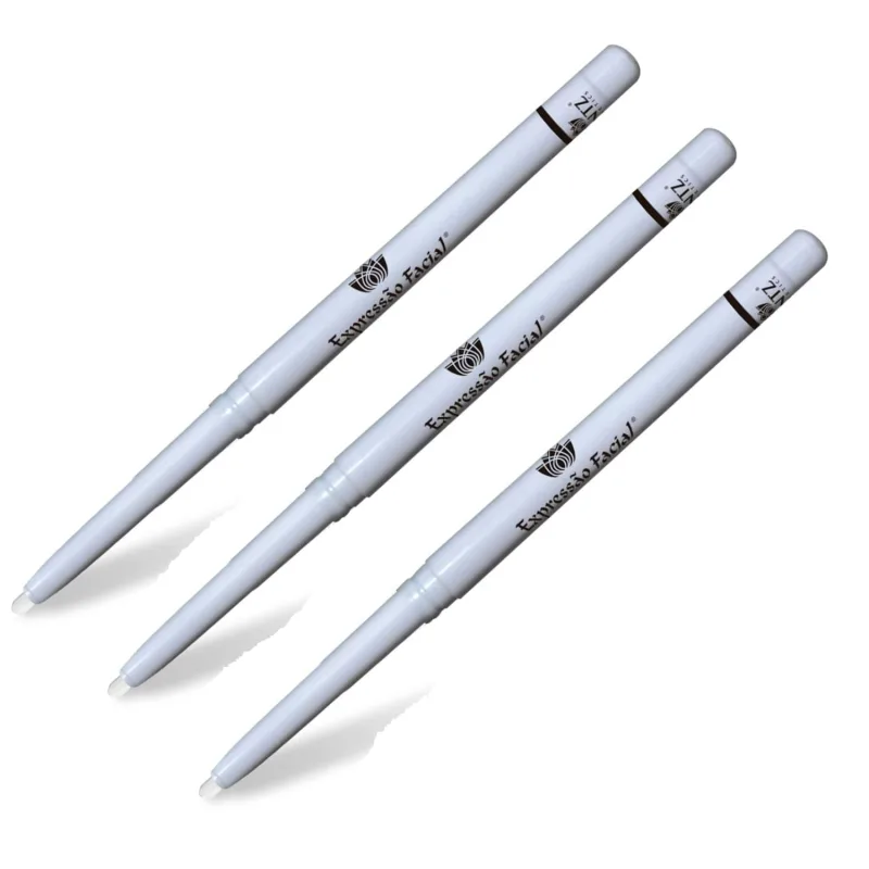 Kit 3 Lápis Retrátil Olhos Branco Expressão Facial Hintz - Hintz - Design De Sobrancelha
