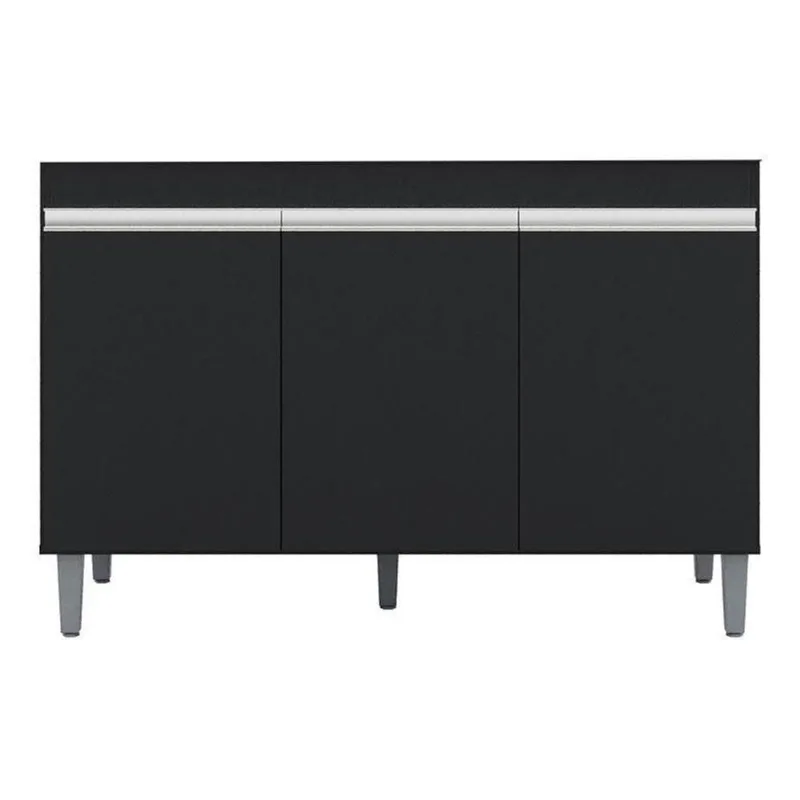 Balcão De Pia Manu 120 Cm Preto Fosco - Ajl