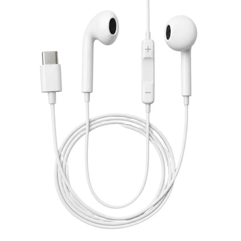 Fone de Ouvido com Fio Usb C MDM Classic com Microfone para Videoconferências Branco - MDM - Agro