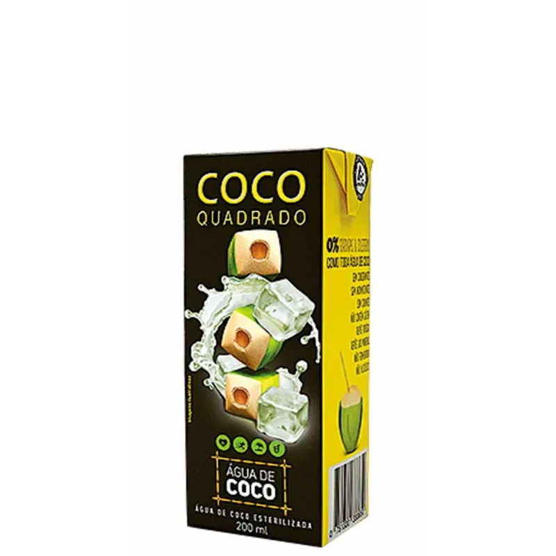 Água de Coco Coco Quadrado Tradicional 200ml - 27 unidades