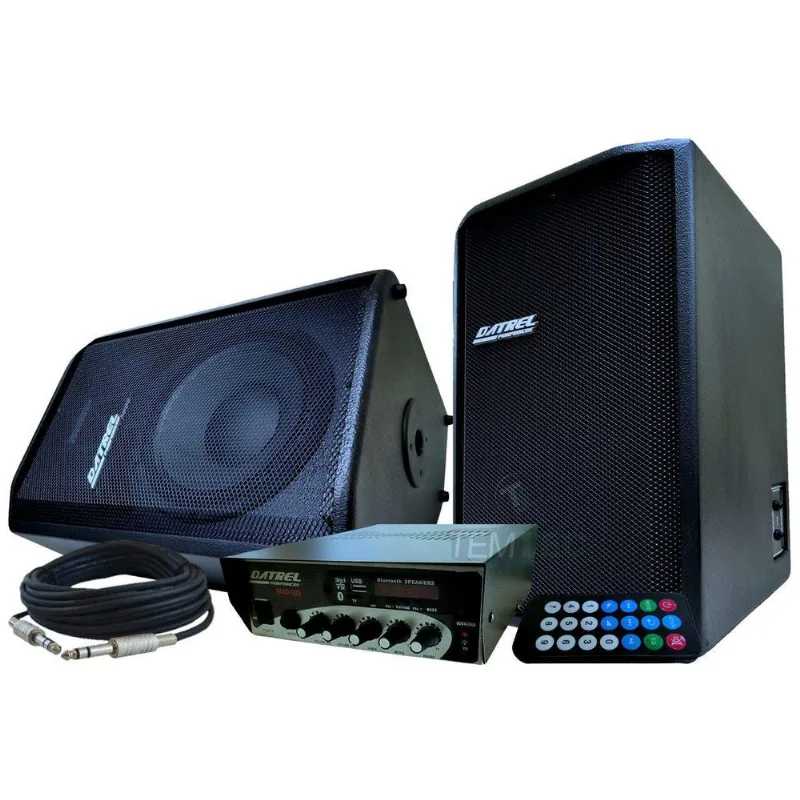 Amplificador 200w E 2 Caixas De Som 200w Bluetooth