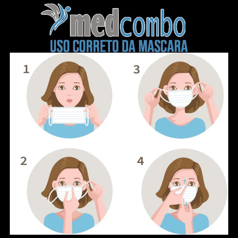 Mascara Descartável Embalada Individualmente Preta 50