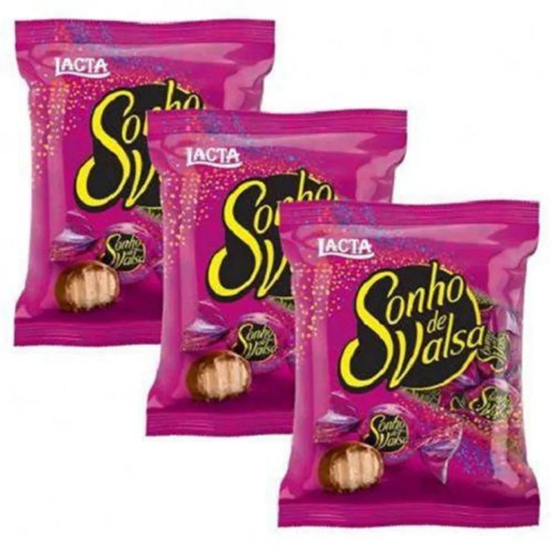 Kit 3 Pacotes de Bombom Chocolate Sonho de Valsa Lacta 1kg - Total 3kg