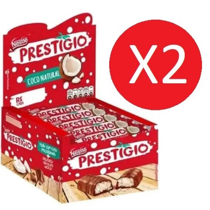 Kit 2 Caixas Chocolate Nestlé Prestígio C/30x33gr = 60un