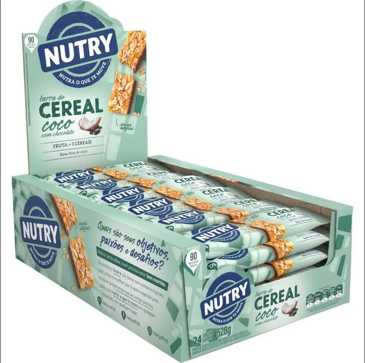 Barra De Cereais Nutry 24x22g Sabor Coco - Nutry - Mercearia