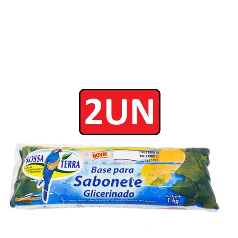 Kit 2 Bases Glicerina Transparente p/ Sabonete Nossa Terra 1kg