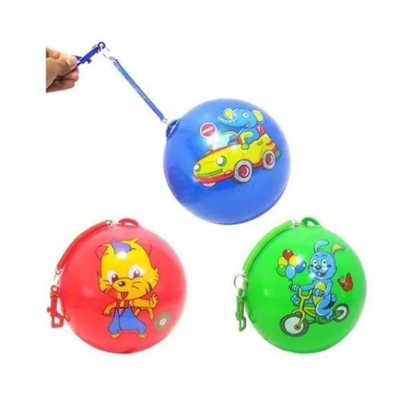 Kit 2 Bolas Vinil Inflável Com Mola Brinquedo Festa 20Cm