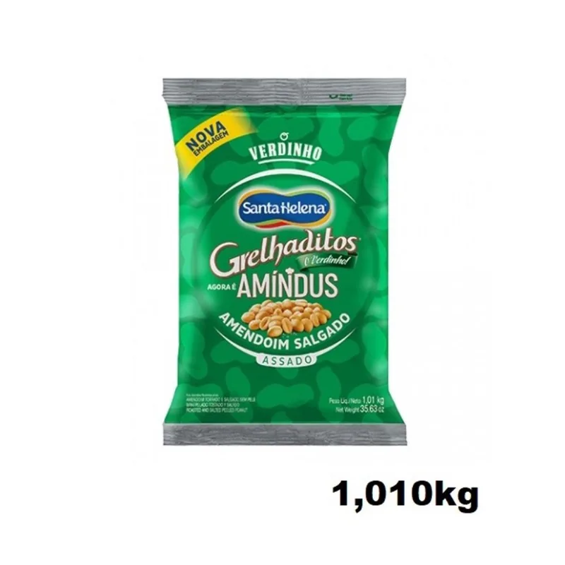 Amendoim Salgado Amíndus Grelhaditos Sem Pele pacote 1,01kg