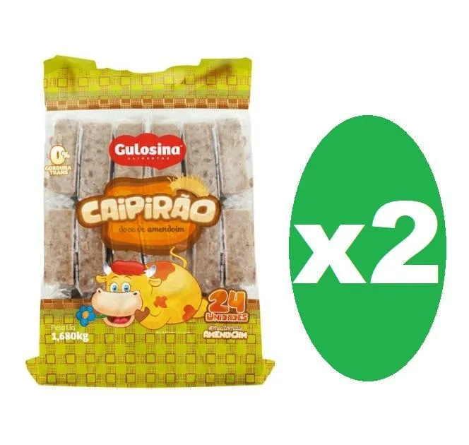 Kit 2 Pacotes Doce De Amendoim Caipirão C/24un -1,680kg - Não Informado - Mercearia