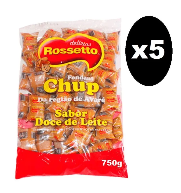 5 Pacotes Doce De Leite Fondant Chup Rossetto 750g - Não Informado - Mercearia