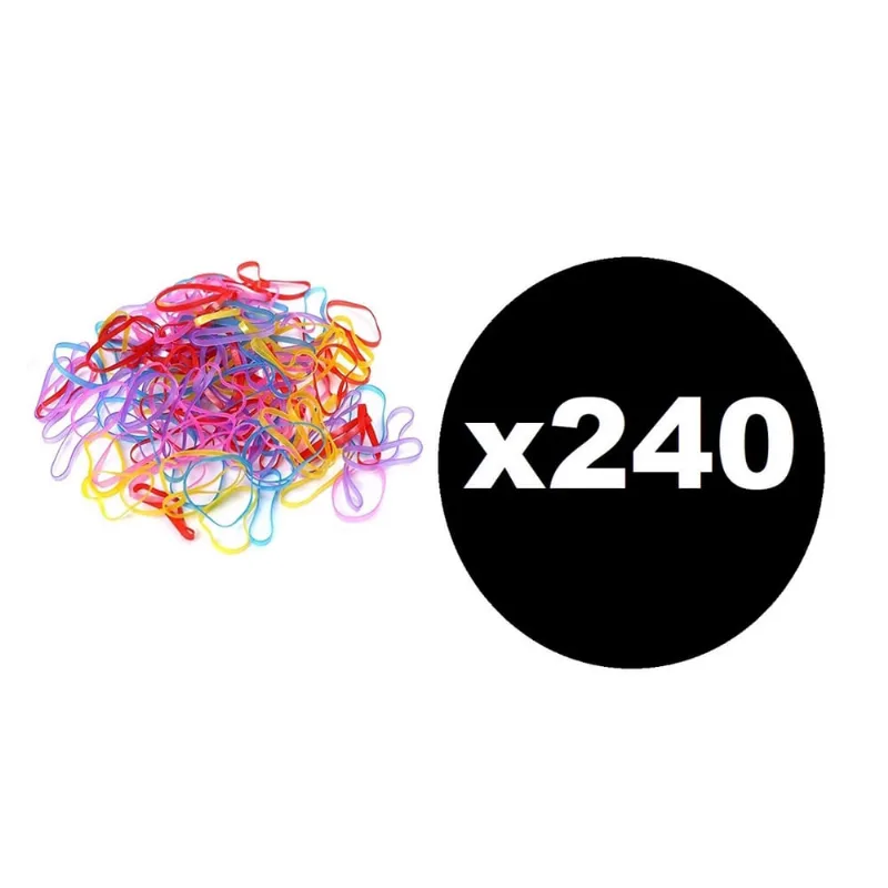 240 Xuxinhas Elásticos De Silicone Colorida para penteado