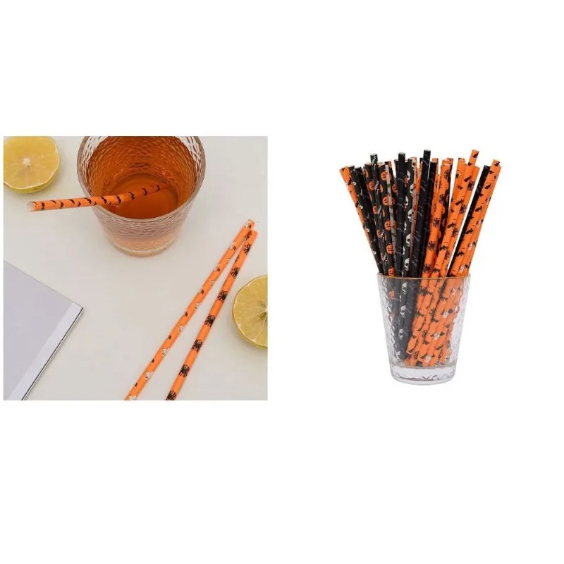 100 Pcs Canudo Descartável Papel Tubo p/ bebidas decoração