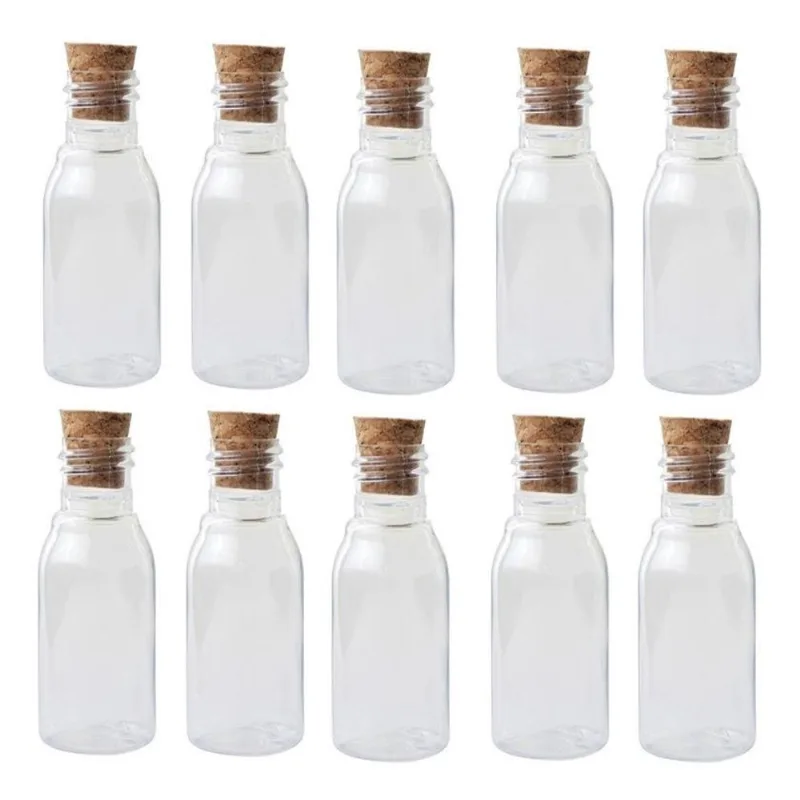 Kit 200 Mini Garrafinhas De Plastico 60ml c/ Tampas De Rolha