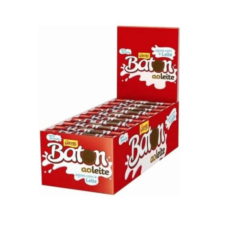 Caixa De Chocolate Baton Ao Leite c/ 30 Unidades Garoto