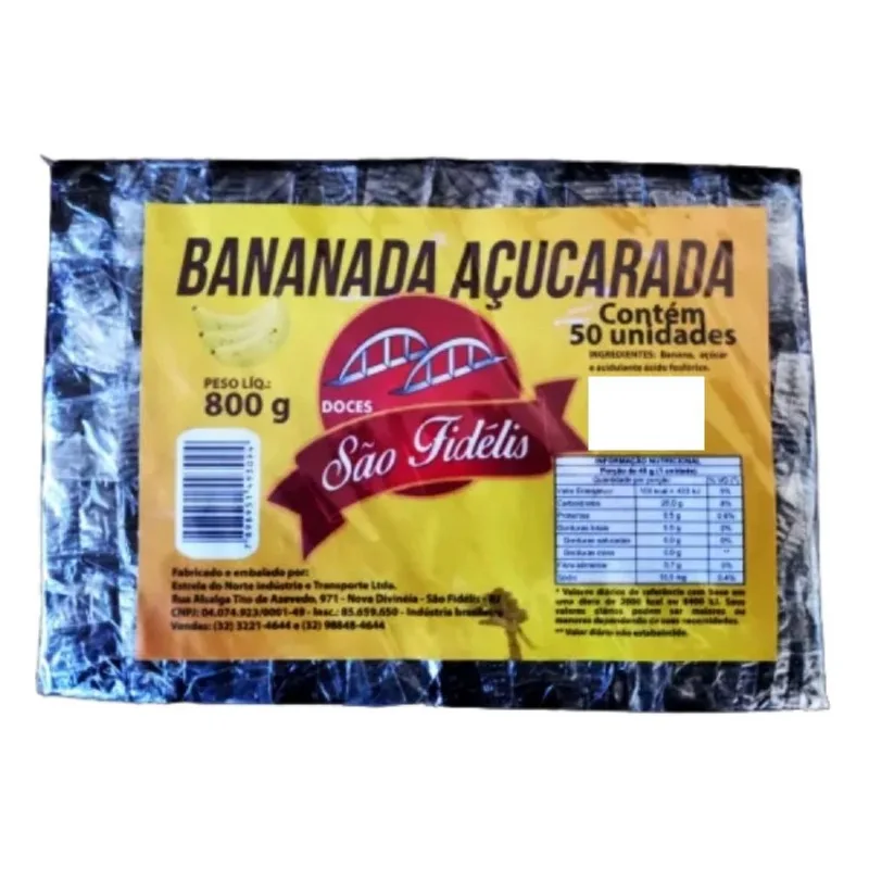 Doce Bananada cristal açucarada 150 unidades