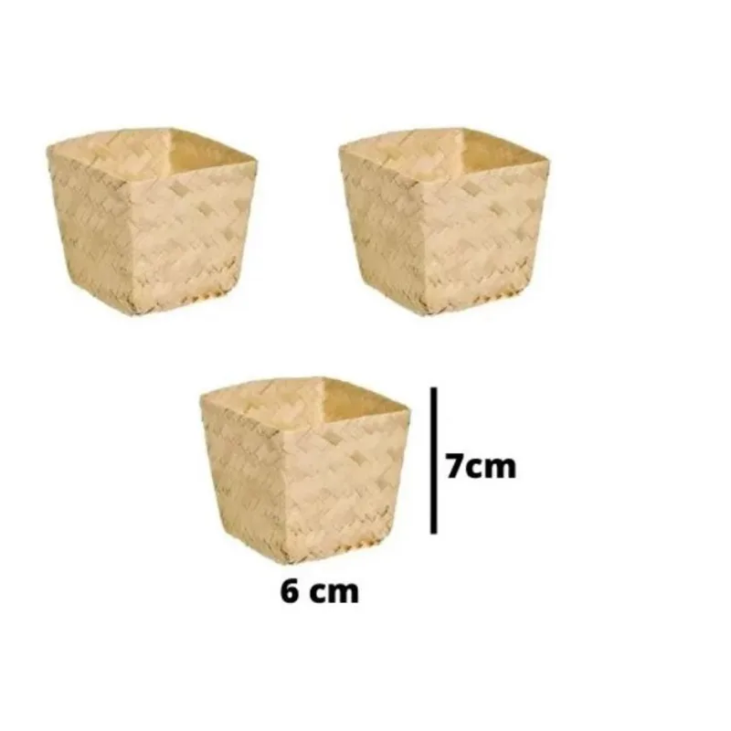 Cachepot Vaso Arranjo De Palha Junino Pequeno 15 Unidades