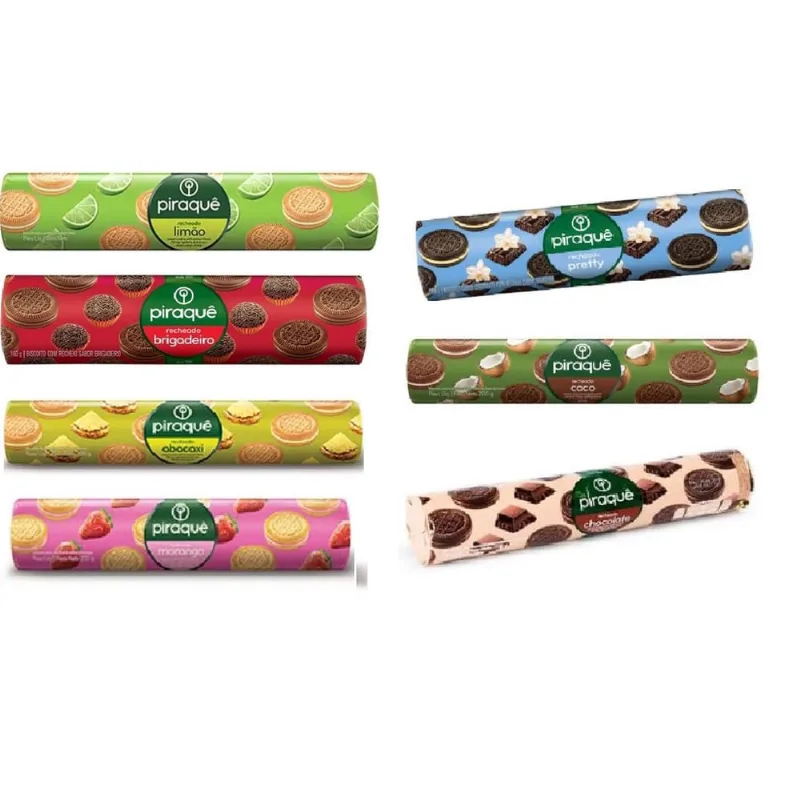 Caixa Bolacha Biscoito recheado Piraquê 3sabores- 80un total