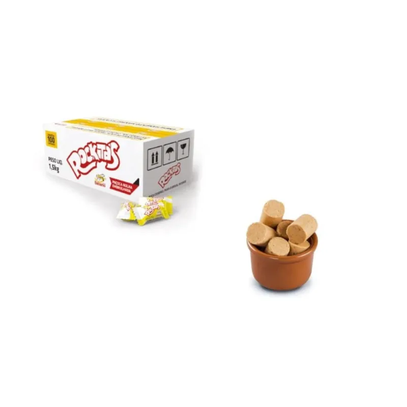 Paçoca rolha 100 unidades- Doce de amendoim- Rockitas - Não Disponível - Alimentos E Bebidas