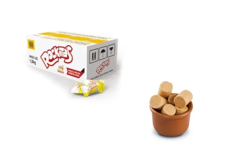 Doce De Amendoim Paçoca 100 Unidades- Rockitas - Não Informado - Mercearia