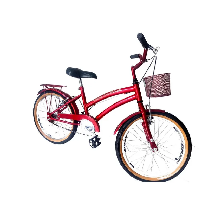 Bicicleta infantil menina aro 20 com cestinha Vermelho