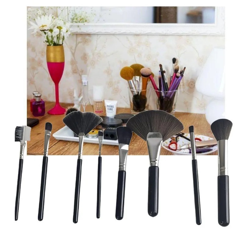 Pincel Kit 8 Peças Maquiagem Make Up