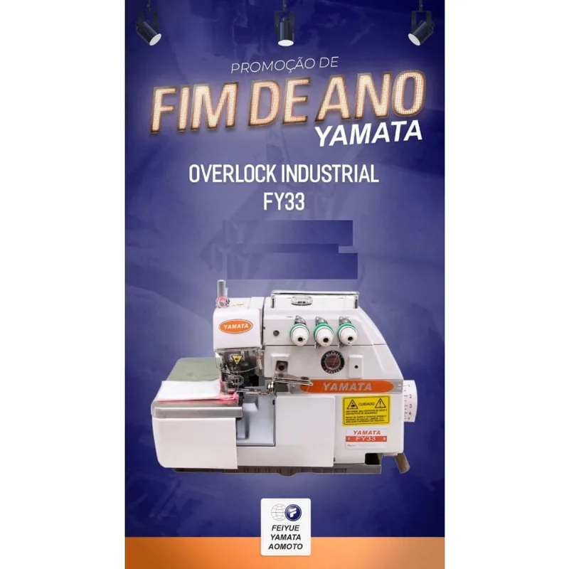 Maquina De Costura Industrial Overlock Yamata Bivolt + 13itens + 24 M de GARANTIA + 1 LED
