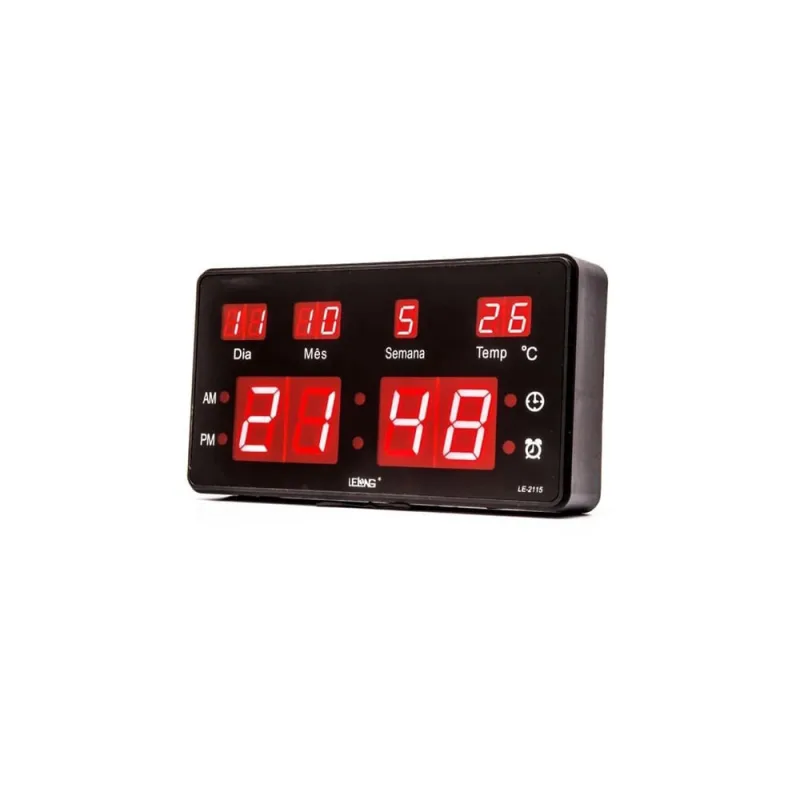 Relógio De Parede Mesa Data Calendário Digital Led 20Cm - Não Disponível - Relógios E Joias