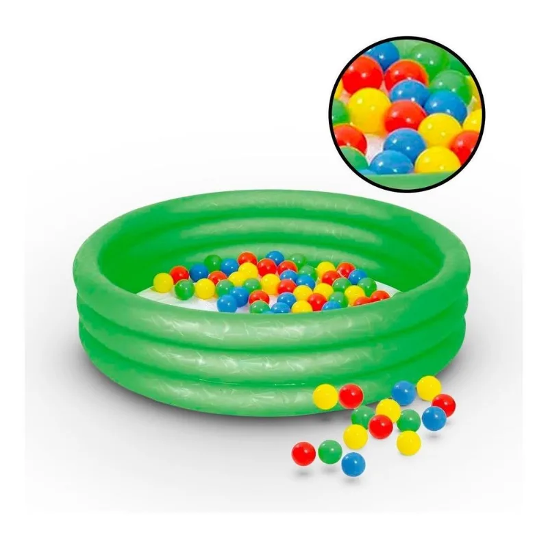 Piscina Infantil Inflável 130 Litros Com 100 Bolinhas - Mor