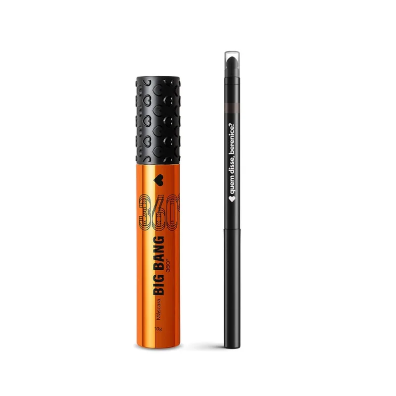 Combo Make Olhos: Máscara de Cílios Big Bang 360 + Lápis Esfumador Pretô