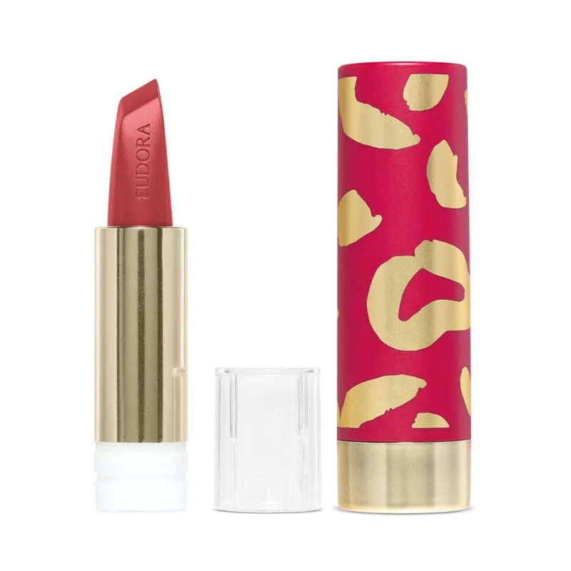 Kit Glamourosa e Destemida: Batom Alaranjado 3,4g + Case Rosa