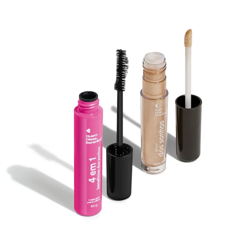 Combo Dos Sonhos: Máscara Para Cílios 4 Em 1 10g + Gloss Labial Douradex 4ml