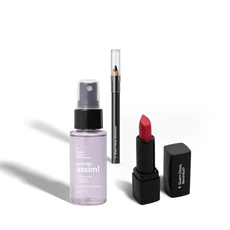 Mini Batom Mate Vermemor 1,6g + Lápis de Olhos 600mg + Bruma Facial 30ml